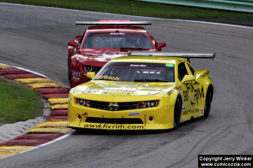 Bob Stretch's Chevy Camaro and Cameron Lawrence's Chevy Camaro