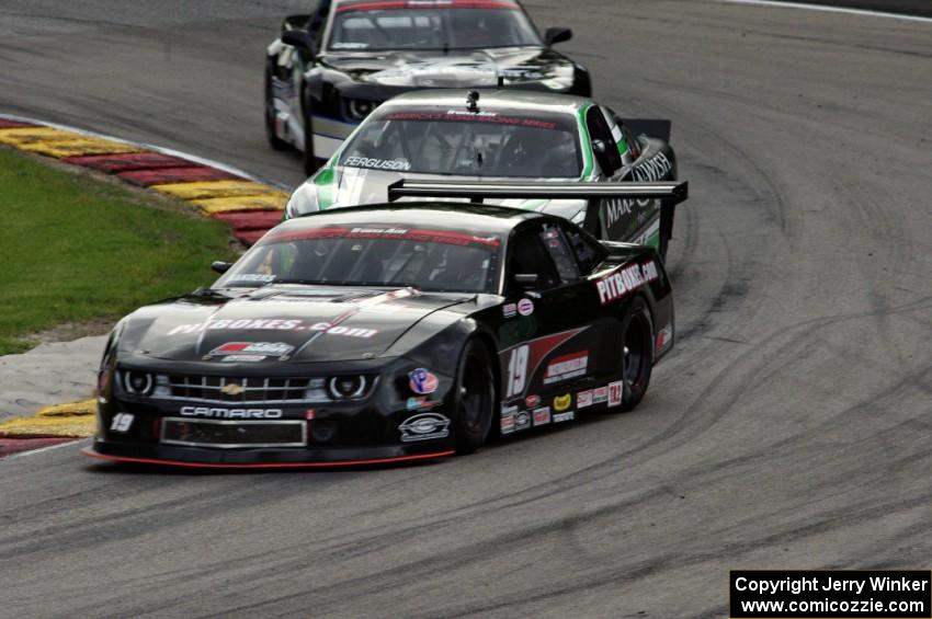 Ricky Sanders's Chevy Camaro, Scott Ferguson's Pontiac GTO.R and Britt Casey's Chevy Camaro