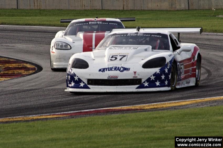 Dave Pintaric's Chevy Corvette and Kyle Kelley's Chevy Corvette