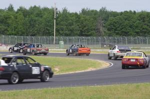 Six cars dive through turn 4