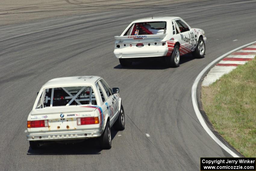 Motorcrap Racing Ford Mustang and Tubby Butterman Racing BMW 325