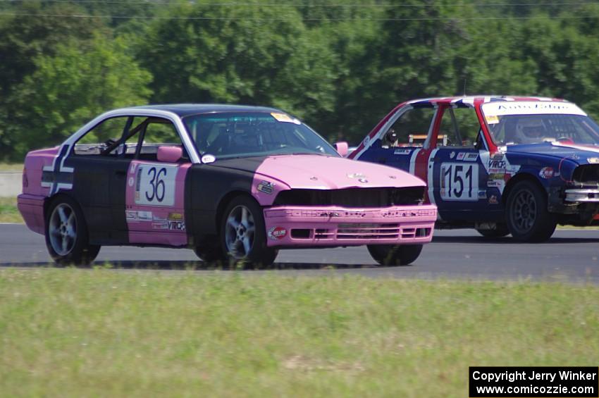 Ambitious But Rubbish Racing BMW 325 and British American Racing 2 BMW 318i