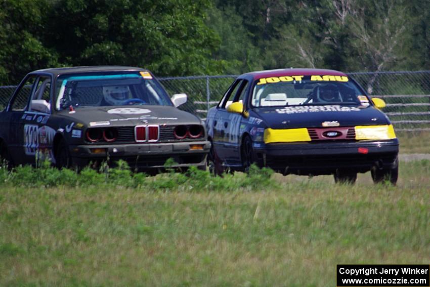 E30 Bombers BMW 325i and URA Tool Motorsports Ford Taurus SHO