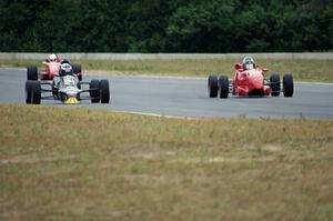 Ethan Mackey's EuroSwift SC94T, Brad Ellingson's Swift DB-1 and Glenn Rhoades's Mygale SJ-01 Formula Fords