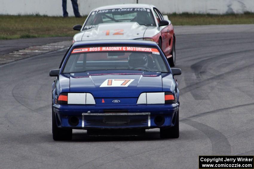 Damon Bosell's ITE-1 Ford Mustang and Tom Fuehrer's T1 Ford Mustang