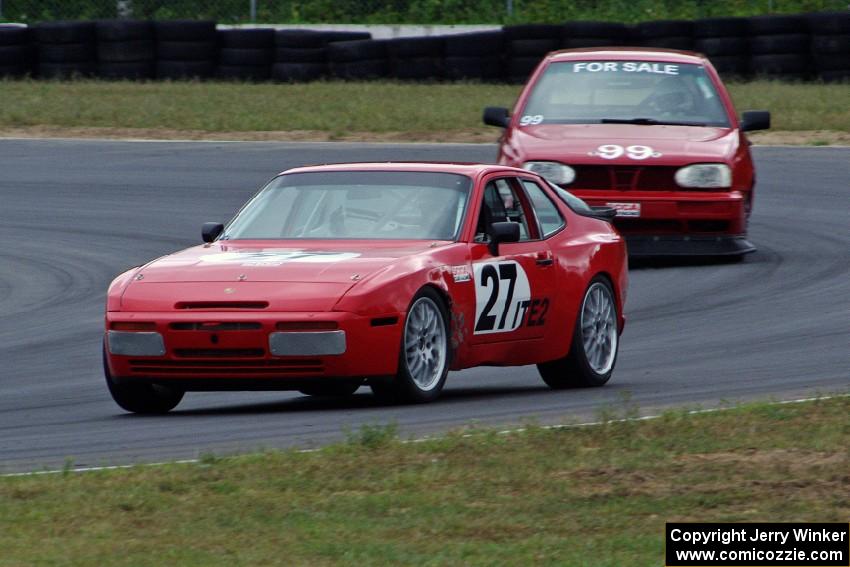 Matt Lawson's ITE-2 Porsche 944 and Brent Carlson's ITJ VW Golf