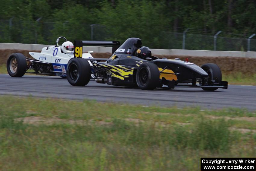 Andrew List's Formula Enterprises passes Alan Murray's Crossle 45F Formula Ford