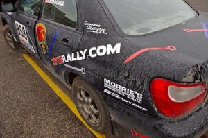 Rain starts to fall on the Anthony Israelson / Jason Standage Subaru Impreza.