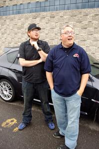 Ben Slocum and J.B. Niday at the Rallyfest at Morrie's Subaru.