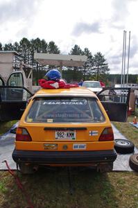 Chad Eixenberger / Chris Gordon VW Golf prior to the start of the event.