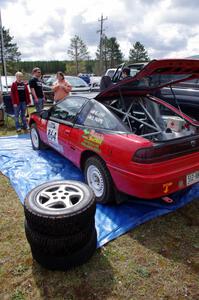 The Erik Hill / Dave Parps Eagle Talon gets prepared for the start of the event.