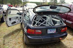 The Matt Himes / Silas Himes Honda Civic before the start of the event.