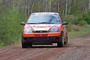 Dillon Van Way / Ben Slocum at speed on stage one in their Ford Focus.