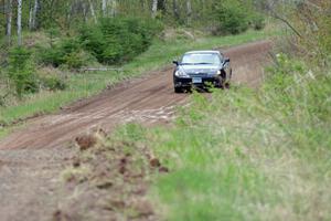 Derek McCorison / Paul Johansen at speed in their Hyundai Tiburon on their first ever stage.