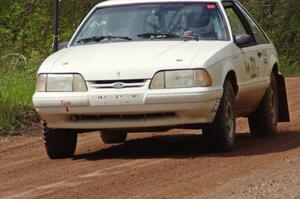 The Bonnie Stoehr / Dave Walton Ford Mustang at speed on stage one.