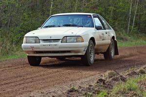 The Bonnie Stoehr / Dave Walton Ford Mustang at speed on stage three.