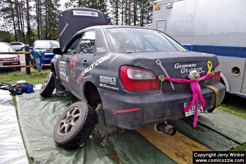 The Anthony Israelson / Jason Standage Subaru Impreza before the event.