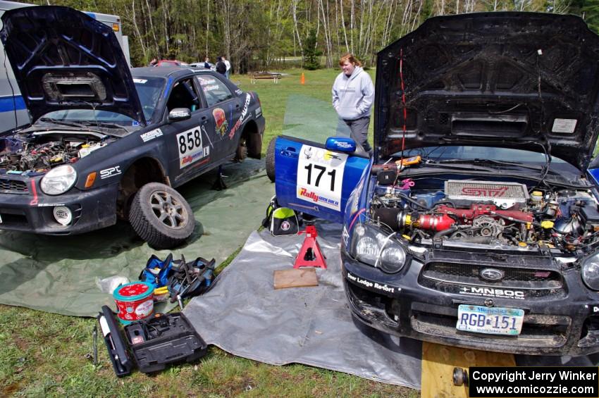 Team Ziptie: The Anthony Israelson / Jason Standage Subaru Impreza and Carl Siegler/ David Goodman Subaru WRX STi.