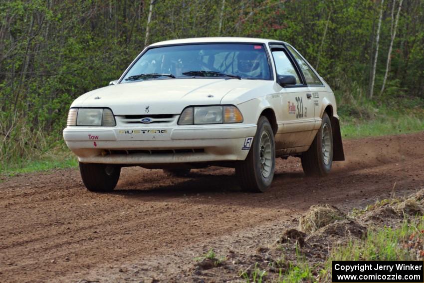The Bonnie Stoehr / Dave Walton Ford Mustang at speed on stage three.