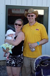 Brian Dondlinger brought his wife and new baby along to the rally.