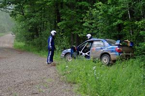 Carl Siegler / Dave Goodman Subaru WRX STi off on SS3