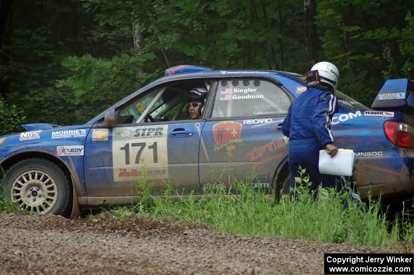 Carl Siegler / Dave Goodman Subaru WRX STi off on SS3