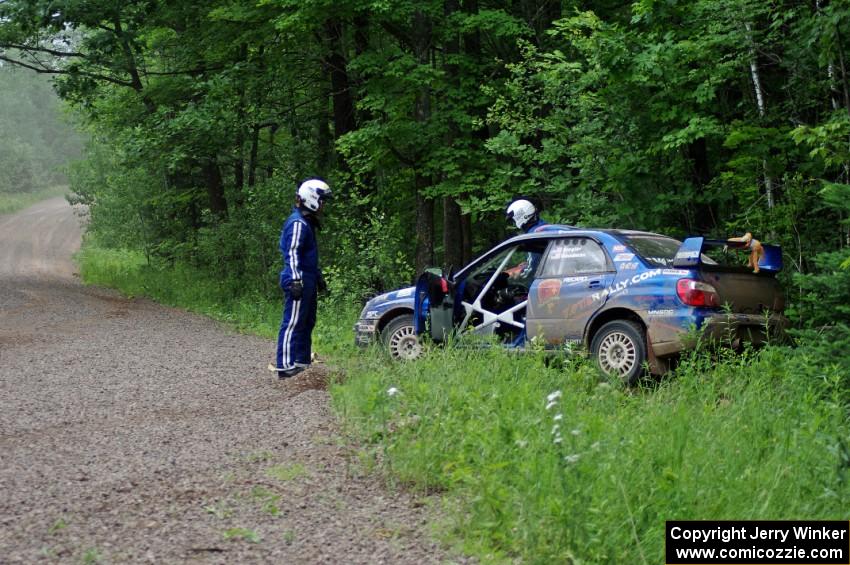 Carl Siegler / Dave Goodman Subaru WRX STi off on SS3