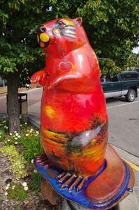 Beaver sculpture in downtown Bemidji