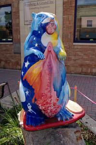 Beaver sculpture in downtown Bemidji