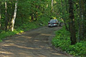 Mason Moyle / Gary Barton in their Subaru Impreza 2.5RS on SS1