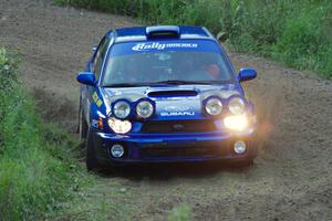 Dick Rockrohr / Marie DeAngelis in their Subaru WRX on SS1