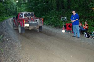 Jim Cox / Dan Drury, in their Chevy S-10, leave the start of SS3.