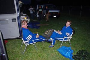 Henry and Cindy Krolikowski take a breather at Friday's service.