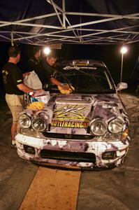 Mason Moyle / Gary Barton in their Subaru Impreza 2.5RS at Friday's service