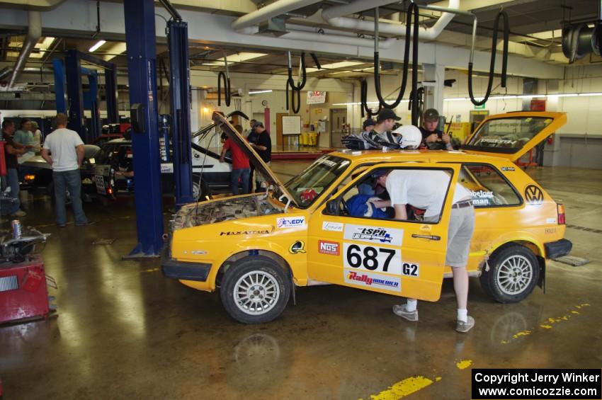 Chad Eixenberger / Kim DeMotte VW GTI at tech inspection