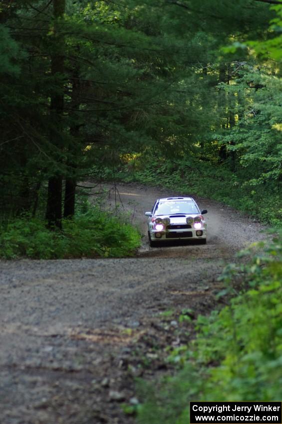 Dave Hintz / Doug Chase in their Subaru WRX on SS1