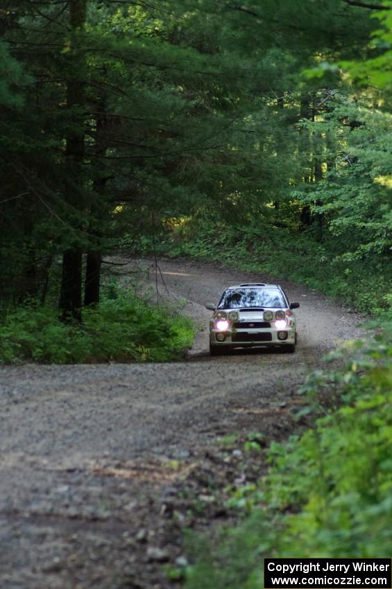 Dave Hintz / Doug Chase in their Subaru WRX on SS1