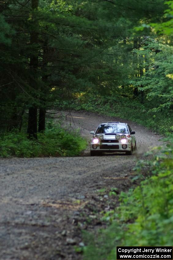 Dave Hintz / Doug Chase in their Subaru WRX on SS1