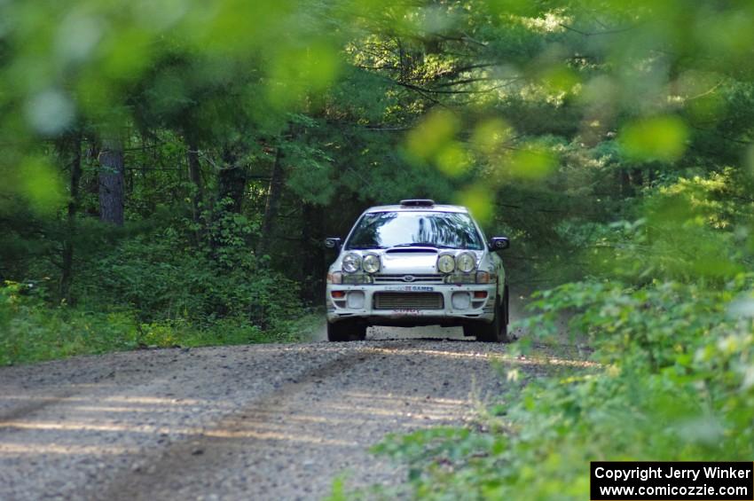 Henry Krolikowski / Cindy Krolikowski in their Subaru Impreza on SS1