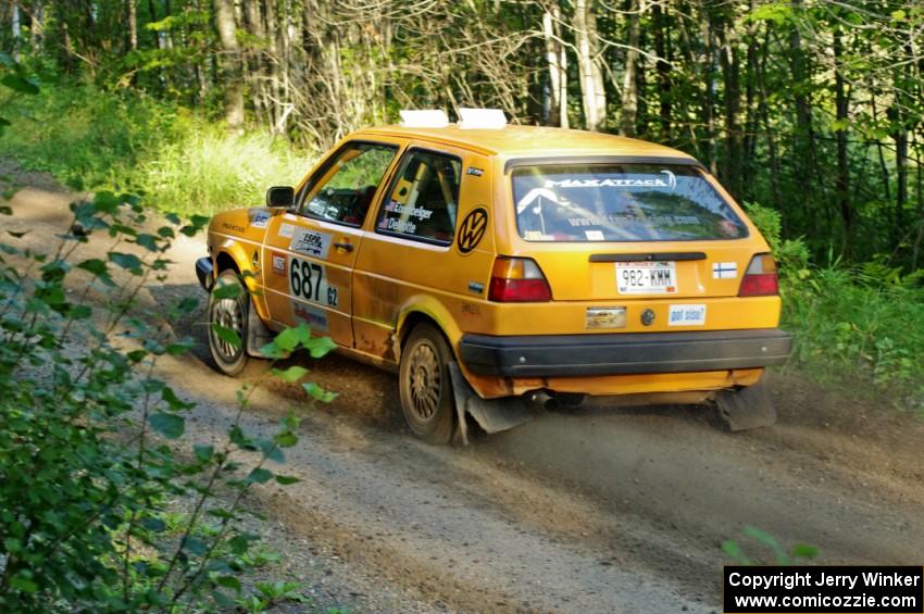 Chad Eixenberger / Kim DeMotte in their VW GTI on SS1