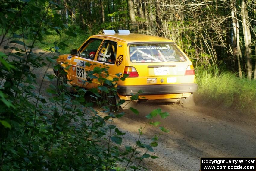 Chad Eixenberger / Kim DeMotte in their VW GTI on SS1