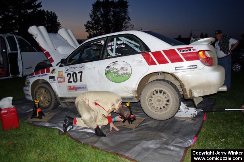 Dave Hintz / Doug Chase Subaru WRX at Friday's service