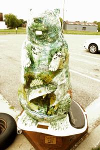 Beaver sculpture in downtown Bemidji