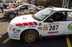 Dave Hintz / Doug Chase Subaru WRX and Mason Moyle / Gary Barton Subaru Impreza 2.5RS at parc expose.