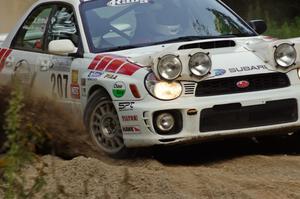 Dave Hintz / Doug Chase in their Subaru WRX on SS7