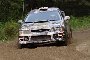 Mason Moyle / Gary Barton in their Subaru Impreza 2.5RS on SS7