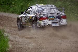 Mason Moyle / Gary Barton in their Subaru Impreza 2.5RS on SS7