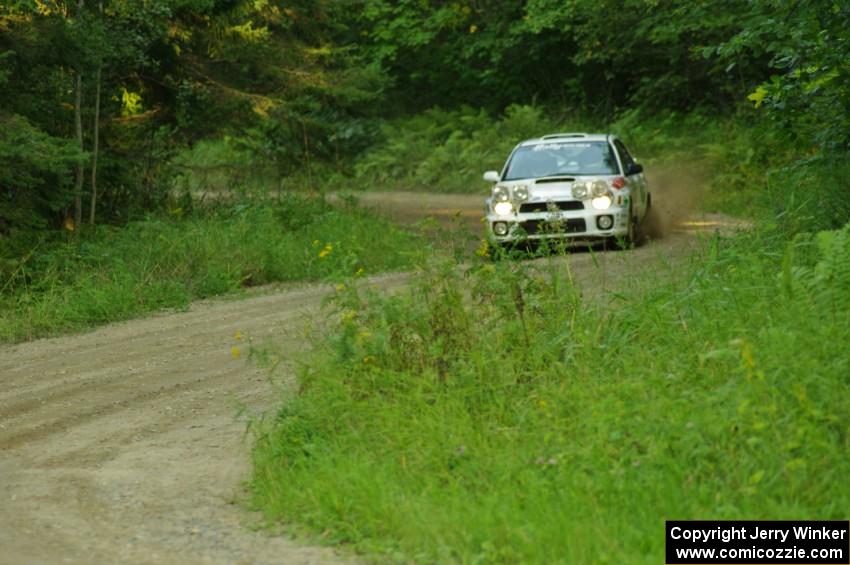 Dave Hintz / Doug Chase in their Subaru WRX on SS7