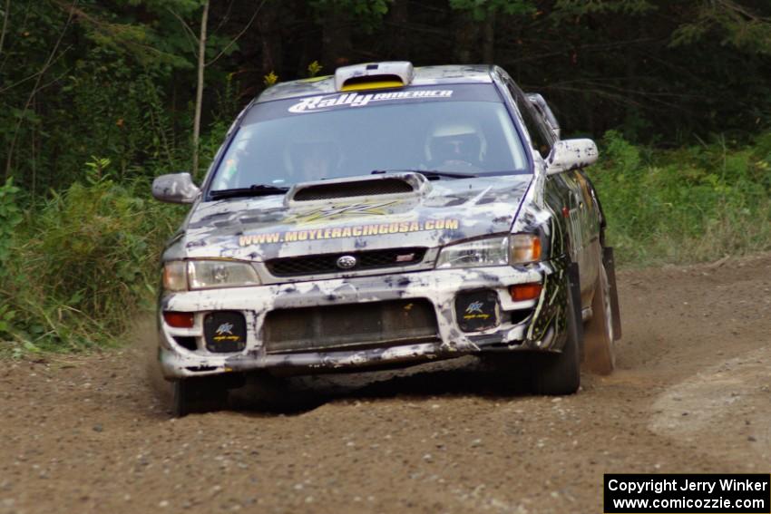 Mason Moyle / Gary Barton in their Subaru Impreza 2.5RS on SS7