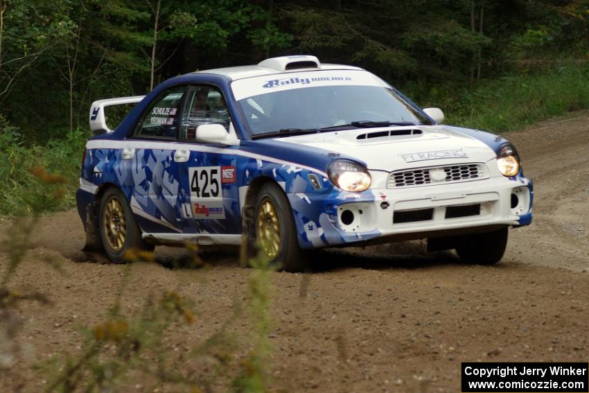 Adam Yeoman / Jordan Schulze in their Subaru Impreza on SS7